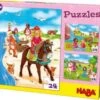 HABA 304221 Puzzleset 3 X 24 Teile - Pferdefreundinnen