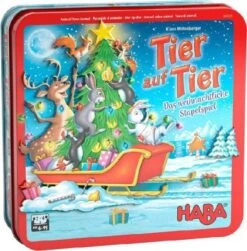 HABA 305525 Tier Auf Tier - Das Weihnachtliche Stapelspiel