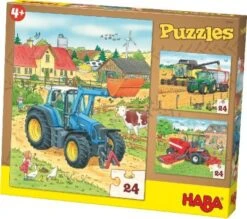 HABA 300444 3er Puzzle-Set - Traktor Und Co. - 24 Teile