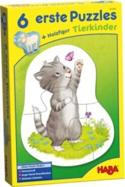 HABA 303309 6 Erste Puzzles - Tierkinder (Kinderpuzzle)