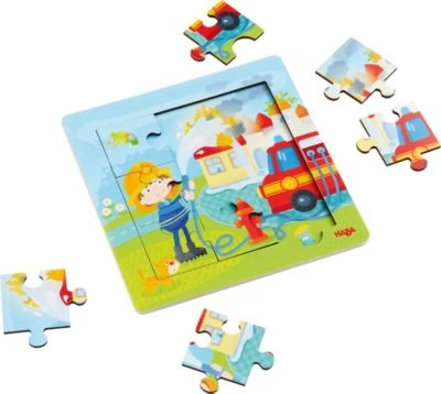 HABA 303770 Holzrahmen-Puzzle 9 Teile - Feuerwehr 2 HABA 303770 Holzrahmen-Puzzle 9 Teile - Feuerwehr – Bild 2